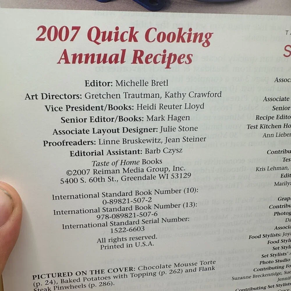 Taste of Home's 2007 Quick Cooking Annual Recipes